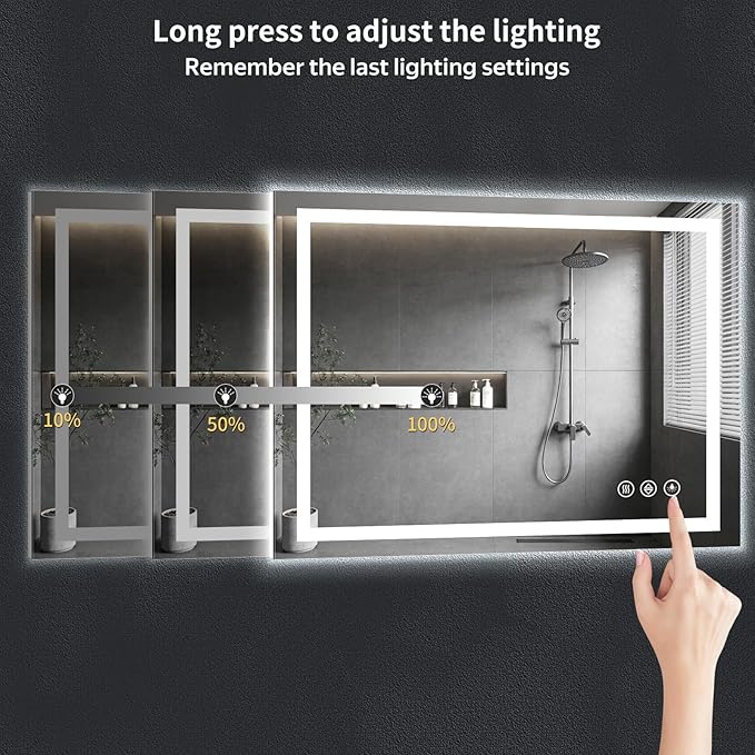 55"x36" LED Bathroom Mirror - Image 6