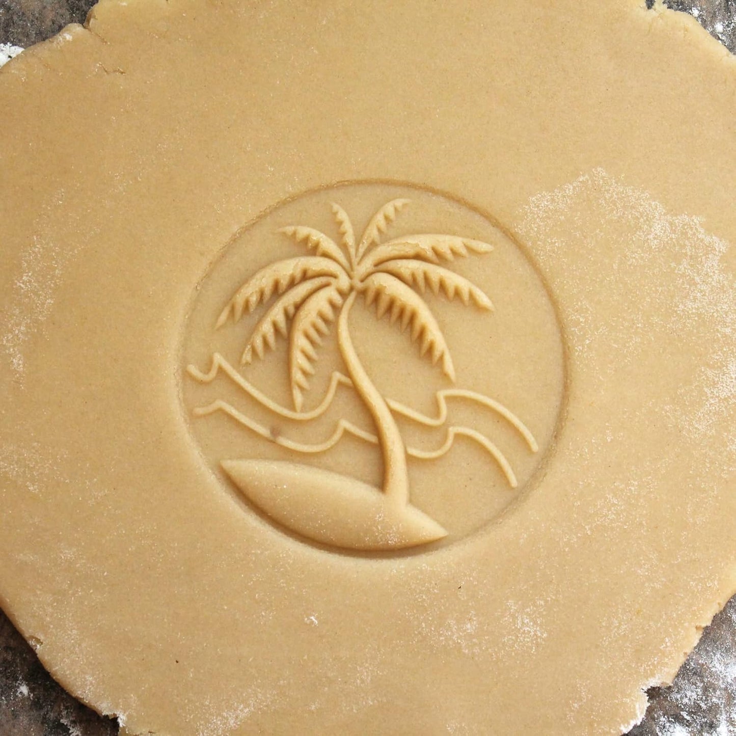 Wood Cookie Stamp, 2.5 Inch (Tropical Island CS-046)