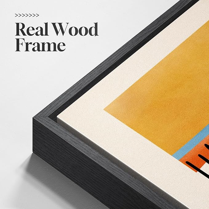 Framed Abstract Mid Century Modern Wall Art Bedroom, 3 Piece Colorful Bright - Image 5
