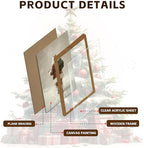 Framed Christmas Wall Art, Santa Claus Walk in Snow Canvas Prints, Vintage - Image 5