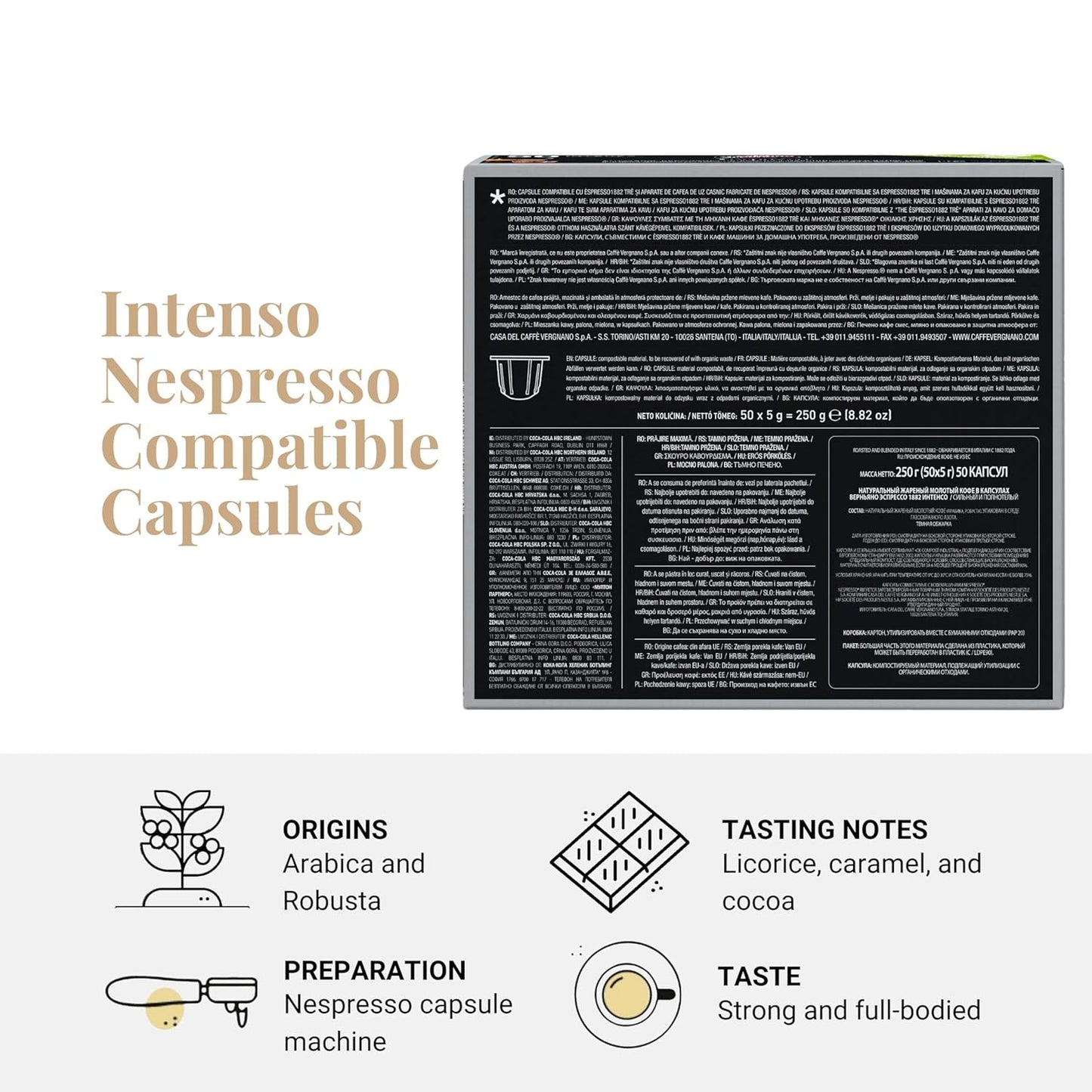 Caffe' Vergnano Medium Roast Espresso Original Line Machine Compatible Capsules