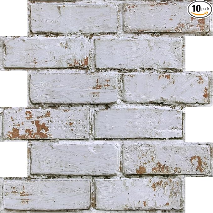 3D Faux Brick Wall Panels Peel and Stick, Small Brick-Look Textured Wall Sticker by SMOOSTIKCDECOR