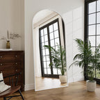 Rowjut Large 76"x34" Arched Full Length Mirror White Floor &Standing - Image 5