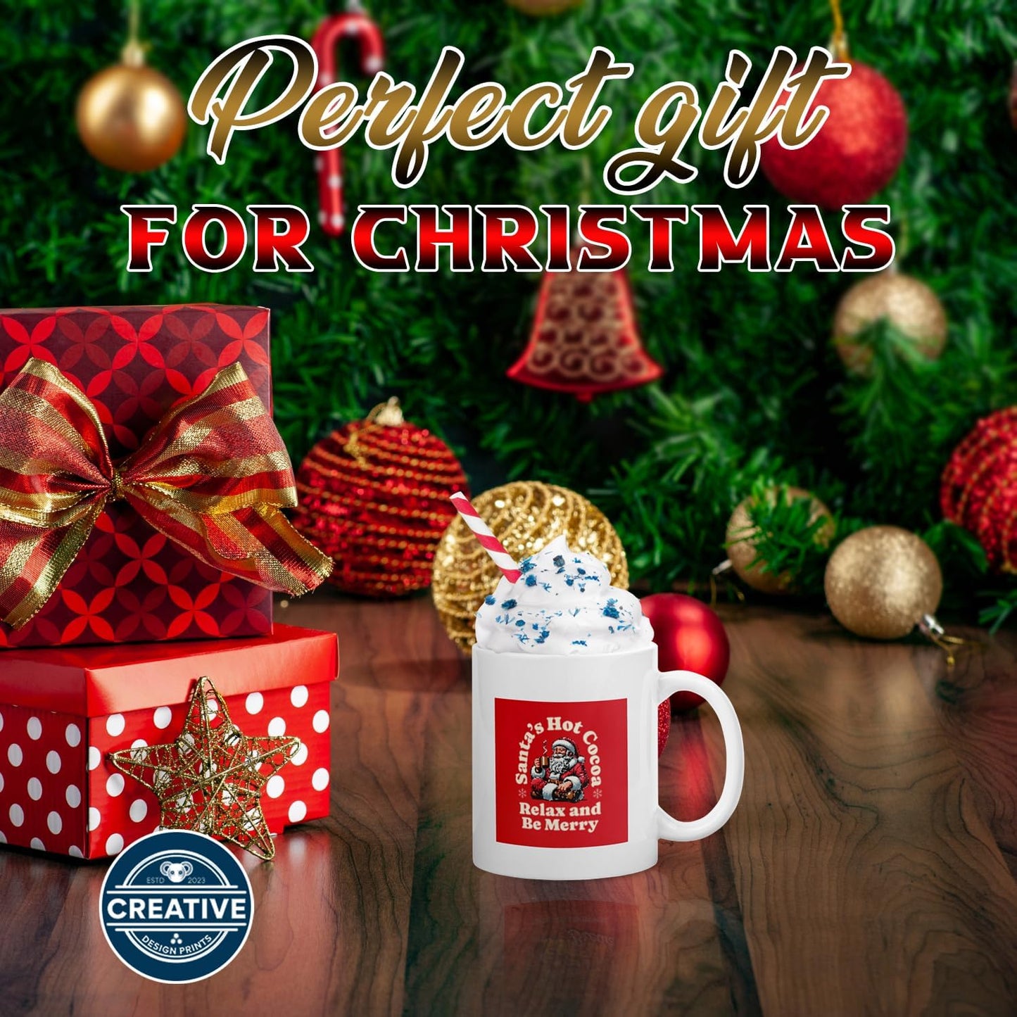 11 OZ Novelty Coffee Mugs - Christmas Gift (Christmas-themed hot chocolate.)