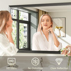 Briivue 36x32 Inch Black Bathroom Mirror - Image 4