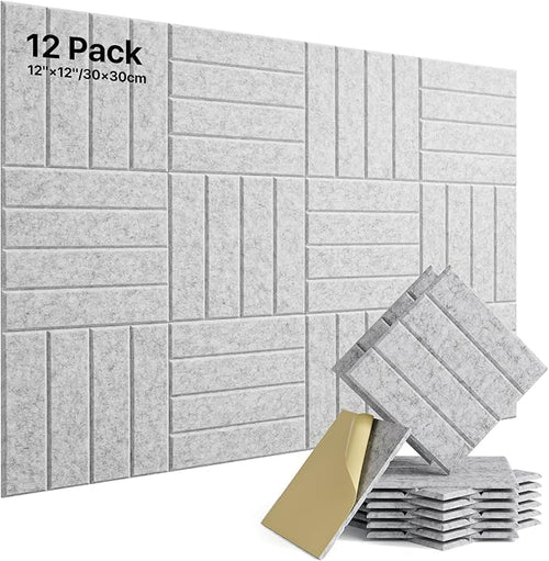 12 Pack Sound Proof Foam Panels by Soundsbay