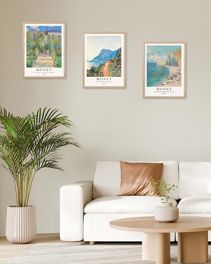 HesenDot Unframed Claude Monet Posters Set of 3, 12x16in Vintage Landscape - Image 3