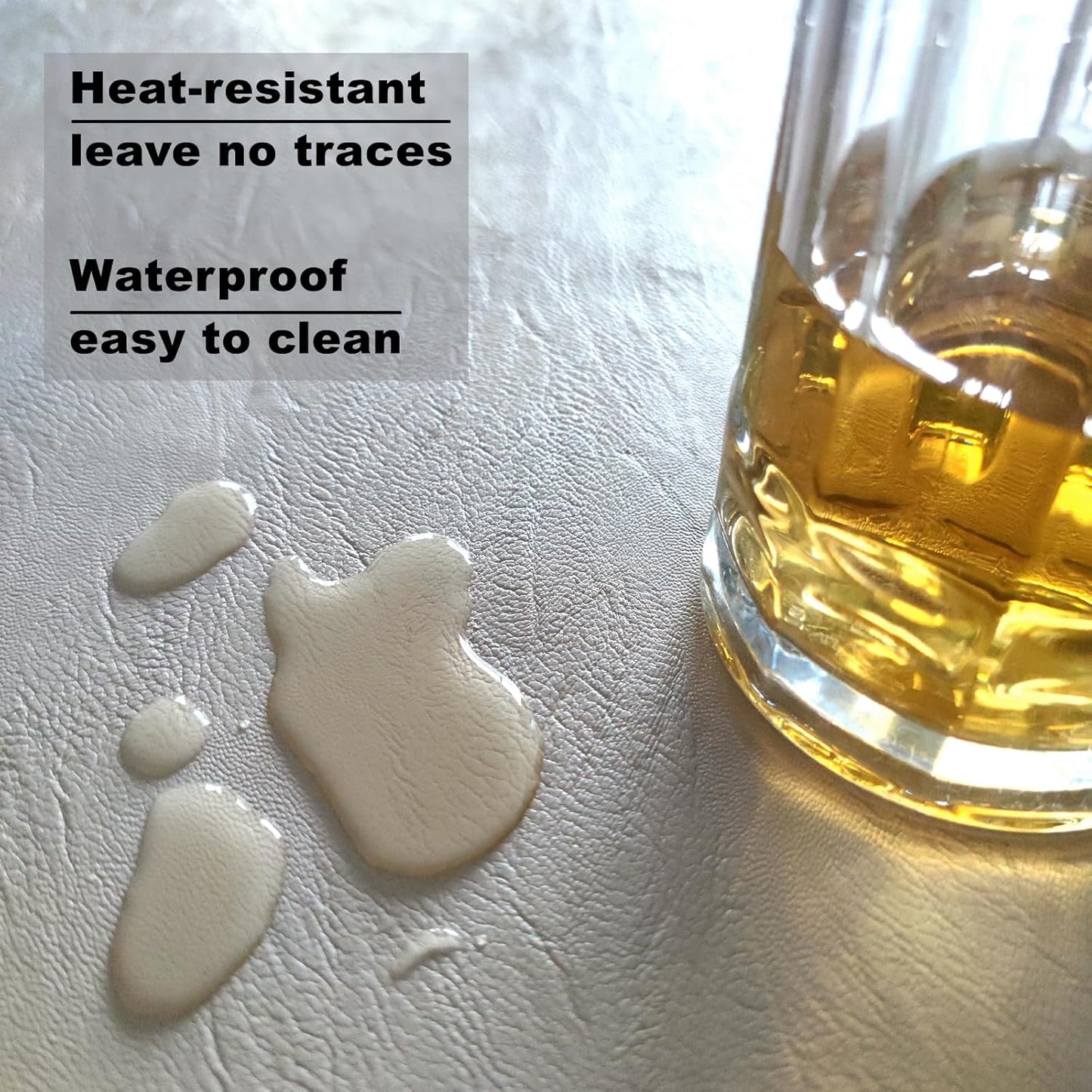 20 * 20 inches High-end Luxury Leather Round Oversized Service Tray, Ottoman & Coffee Tray for Family Dinner, Out-of-House Picnic, Party Essential (20 inch Beige)