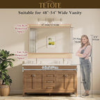 TETOTE 48 x 30 Inch Bathroom Mirror, Brushed Gold Metal Framed Wall Mounted - Image 8
