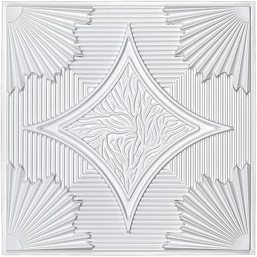 Art3d Drop Ceiling Tiles 24x24 in White, 3D Wainscoting Panels Glue Up 2x2 - Image 2
