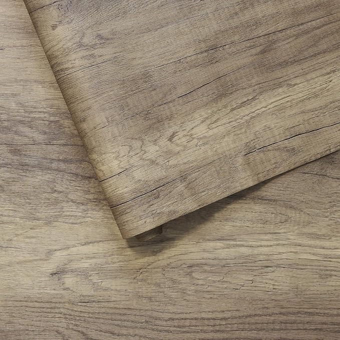 BOMENG Extra Wide Brown Wood Contact Paper Peel and Stick Wallpaper 24"x197" by BOMENG