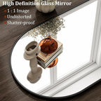 HARRITPURE Arched Wall Mirror 24"x36" – Black Metal Frame Vanity Mirrors - Image 3