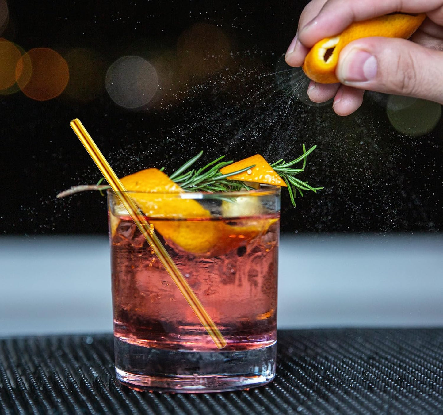 Short Cocktail Straws, Metal Stainless Steel Reusable Small Mini Coffee Stir Drinking Straw for Party Accessories Mason Jar Tumbler Juice Box Tea Coffee Mocktails Mojito Drinks with Brush, Gold 8Pcs