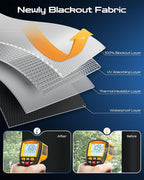 28" W x 72" L 100% Portable Blackout Curtains, Total Darkness No-Drill Black - Image 4