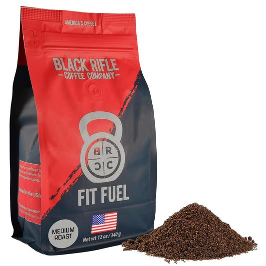 Black Rifle Coffee Company Ground Coffee Medium Roast - Roasted Blend Made from Pure Arabica Beans - Colombian & Brazilian Beans - Veteran Founded & American Made (Fit Fuel, 12oz Bag)