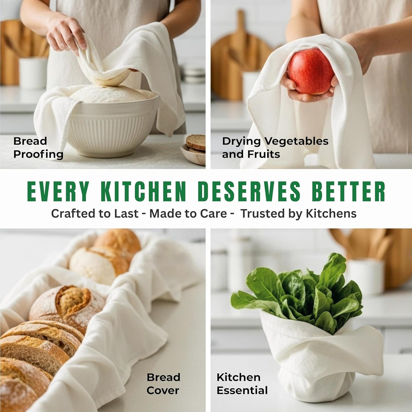 Flour Sack Towels | Tea Towel for Crafts| Kitchen Dish Cotton Blank Towel for Embroidery| Baking Bread Proofing Linen Cover| Thick Absorbent Quick Dry| 7 Pack 33"x38" Natural