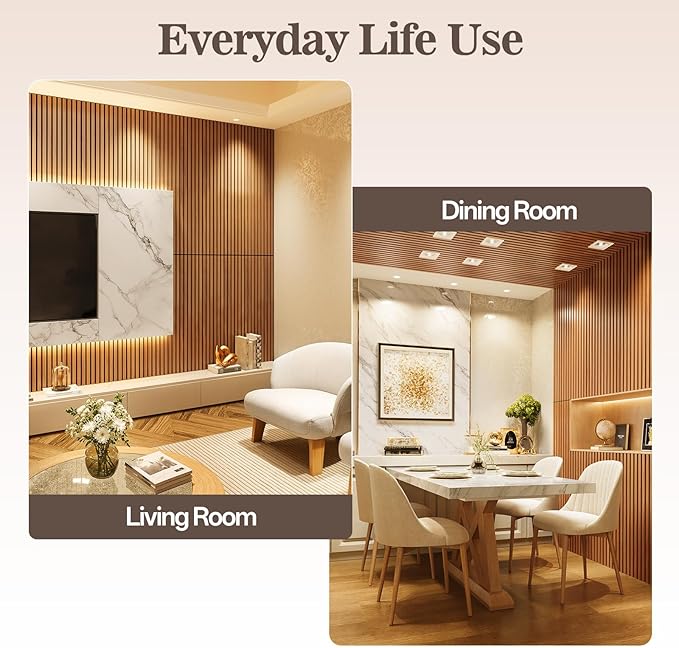 6 Pack Wood Panels for Wall, 47.24" x 12.79" Acoustic Wood Slat Wall Panel for - Image 3