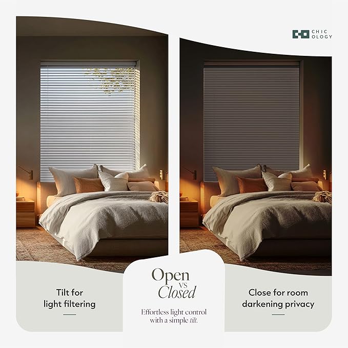 CHICOLOGY Cordless Mini Blinds for Indoor Windows, 51.25" W x 36" H, Light - Image 6