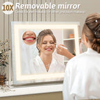 ROLOVE Vanity Mirror with Lights 22"x18", Lighted Makeup Mirror with 10X - Image 6