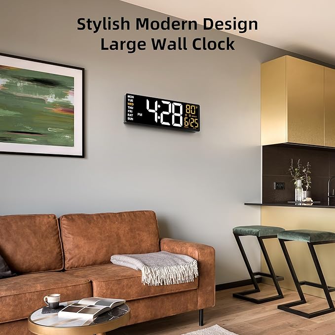 EASYERA 16.5" Large Digital Wall Clock - Image 2