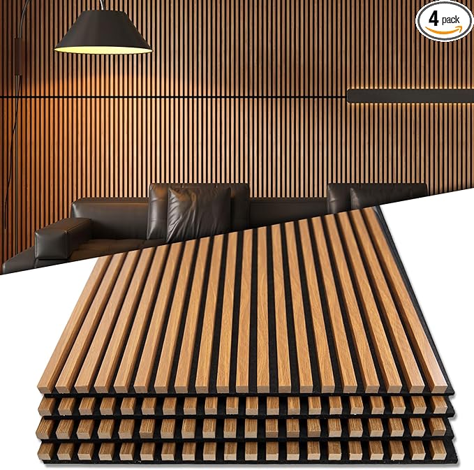 Art3d 4-Pack 48" x 24" Acoustic Wood Panels by Art3d