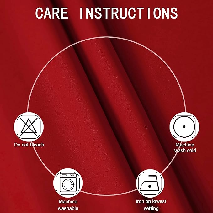 LEMOMO Blackout Curtains 66 x 84 inch/Bright Red Curtains Set of 2 - Image 4