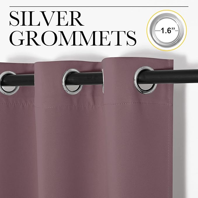 NICETOWN Dry Rose Blackout Curtains 90" Long - Image 3