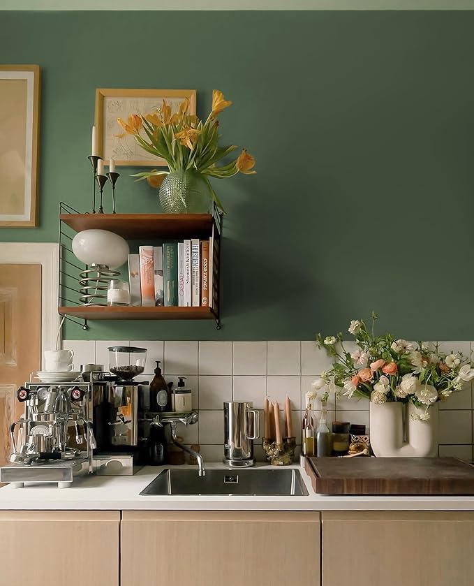 Dimoon 78.7''x17.7'' Green Peel and Stick Wallpaper Contact Paper Modern Self - Image 5