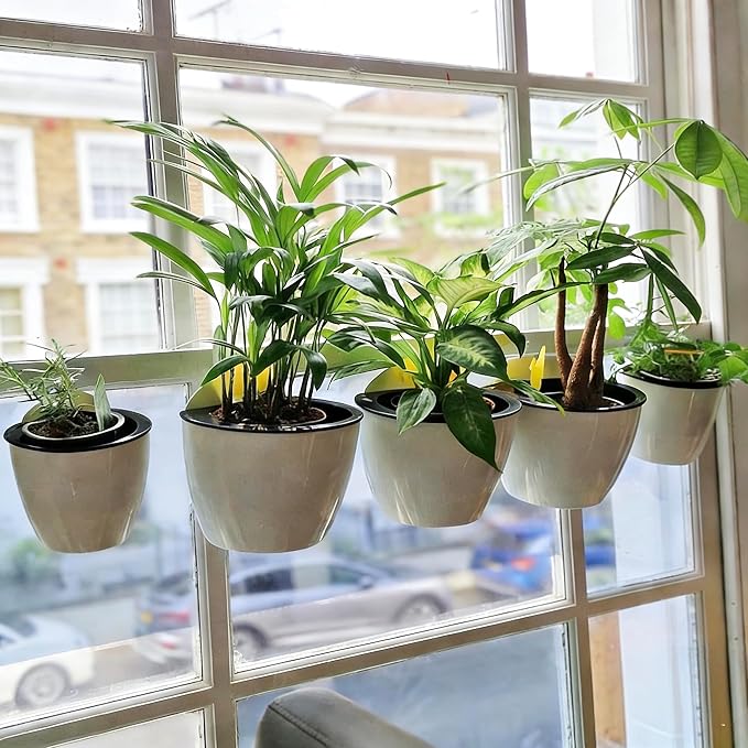 6 Pack Hanging Planter Wall Planter Self Watering 5 inch Plant Pot - Image 8