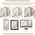 CULER Round Wall Mirrors 24 Inch, Natural Rustic Decorative Transitional Mirror - Image 6