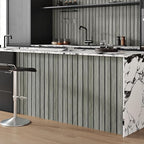 Grey Wood Wall Slat Panels Peel and Stick 3D Fluted Wood Panels - Image 4