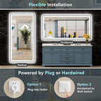 72x36 Black Framed LED Bathroom Mirror - Image 7