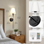 DORESshop Battery Operated Wall Sconce Set of 2, Wireless Wall Light Easy to - Image 9