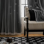XiDi Black 63x34in Curtain for Bedroom, Girls Room Decor, Living Room, 1 Panel - Image 7