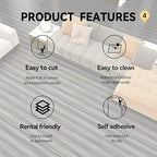 Wood Grain Peel and Stick Floor Tiles – 11.8” Width, Full Roll Length of 590" – - Image 8