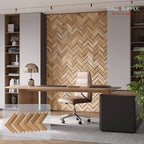 Wall!Supply 3D Wall Panels – Reclaimed Herringbone Asian Teak Wood – Home Decor - Image 2