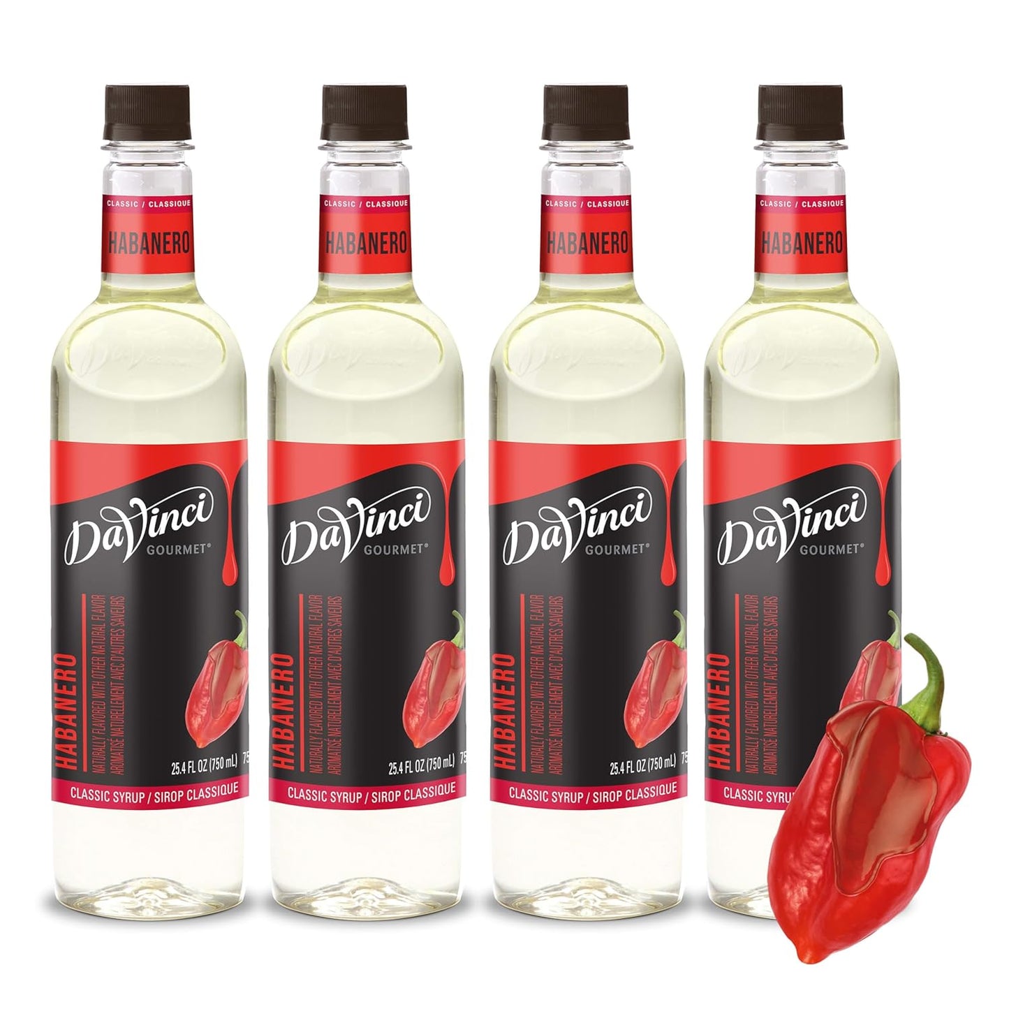 DaVinci Gourmet Classic Habanero Syrup, 25.4 Fluid Ounces (Pack of 4)