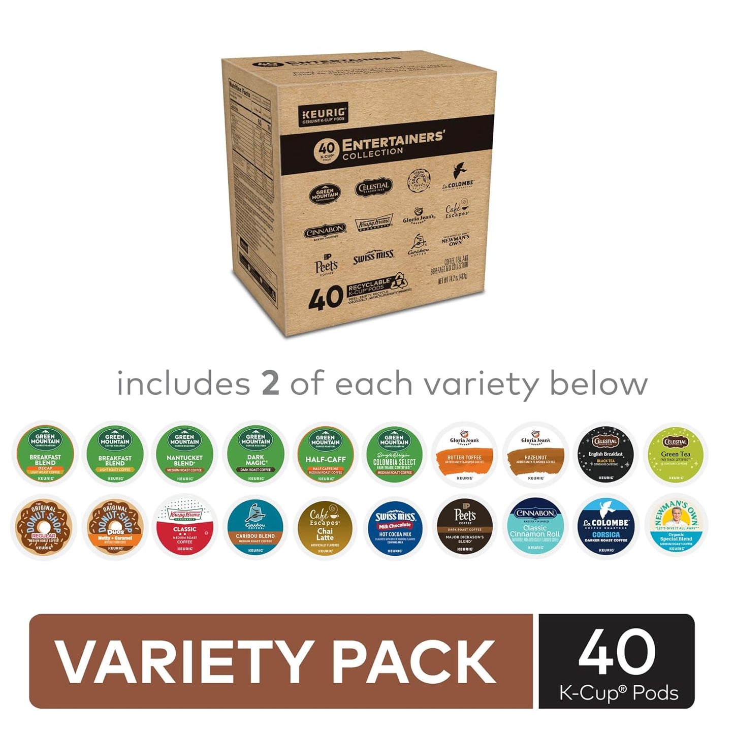 Keurig® Entertainers Variety Pack, Keurig Single Serve K-Cup Pods, 40ct