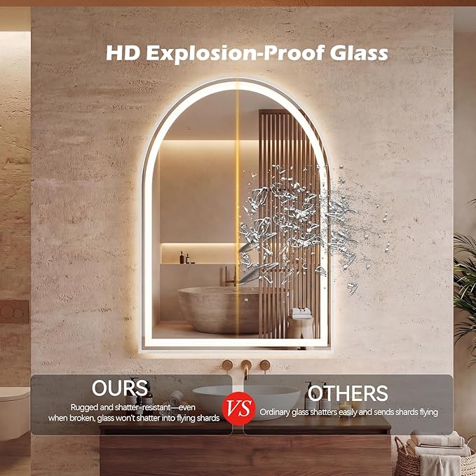 DUMOS 24"×32" LED Bathroom Mirror - Image 3
