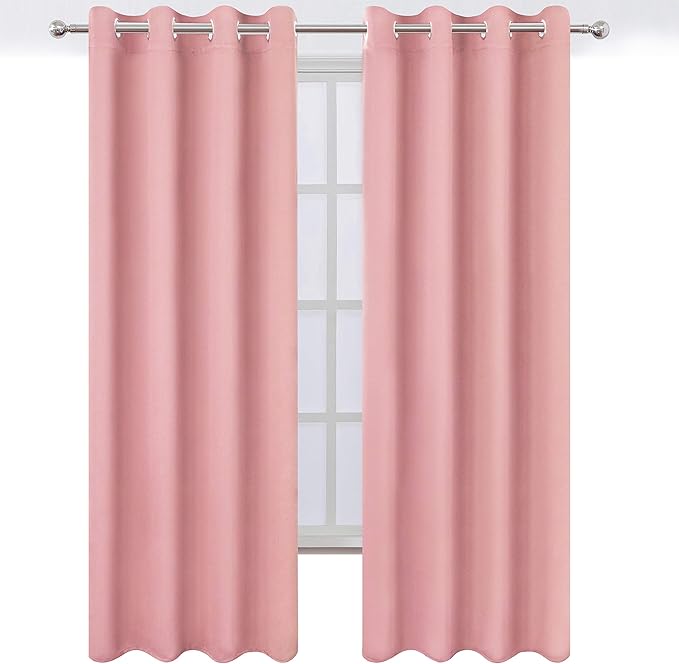 LEMOMO Pink Thermal Blackout Curtains/52 x 108 Inch/Set of 2 Panels Room - Image 2