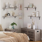 DINZI LVJ Long Wall Shelves, 31.5 Inch Wall Mounted Shelves Set of 2, - Image 7