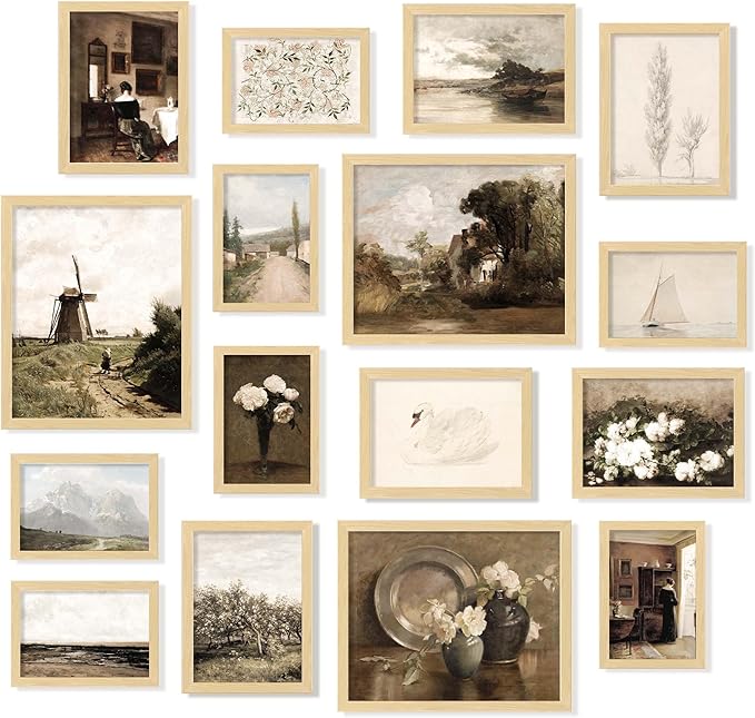 97 Decor Vintage 16PCS FRAMED Wall Art by 97Decor