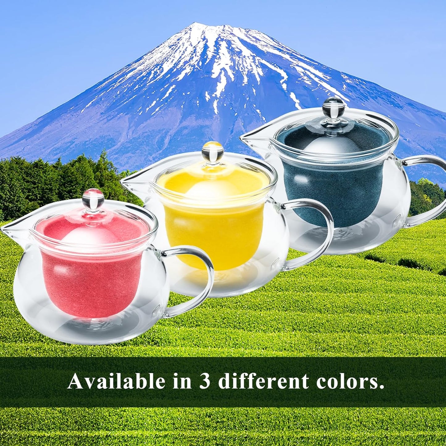 Heatproof Glass Teapot 13.5 fl (400 ml) with Removable Ceramic Infuser strainer Ha-Pot Made in Japan (Pink)