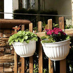 4 Pack White Wall Planter Pots Vertical Living Wall Hanging Planters Wall - Image 4