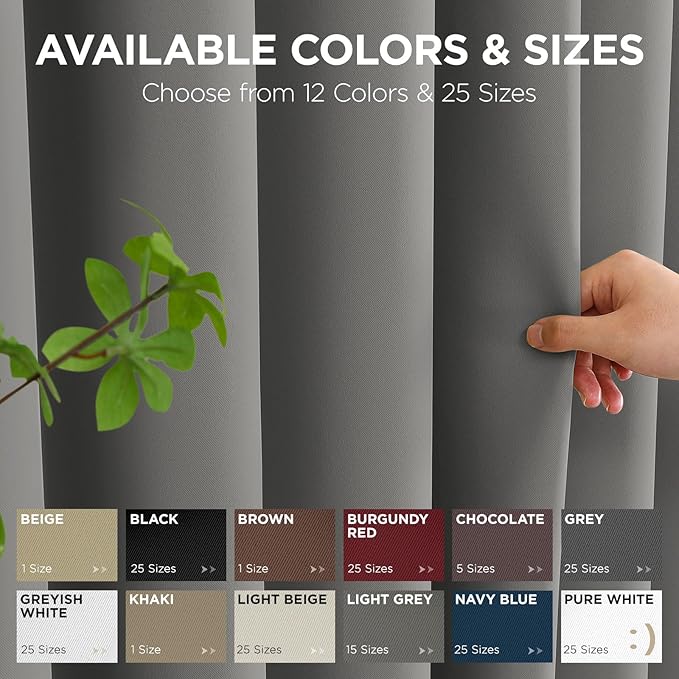Joydeco Blackout Patio Sliding Door Curtains 108 Inches Long, Grommet Privacy - Image 9