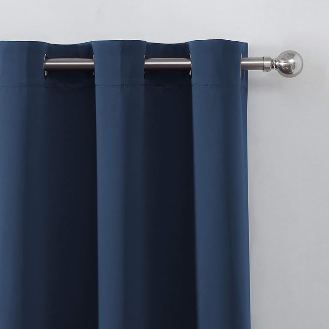 LEMOMO Navy Blue Thermal Blackout Curtains/52 x 108 Inch/Set of 2 Panels Room - Image 7