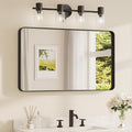 TETOTE Black Framed Bathroom Mirror, 40 x 24 Inch Matte Metal Frame Vanity by TETOTE