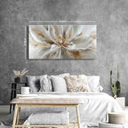Flower Wall Art Vintage White Floral Canvas Pictures Abstract Blooming Flower - Image 3
