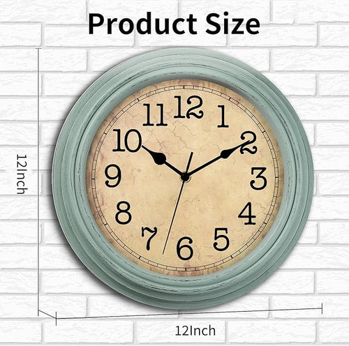 12 Inch Wall Clock, Silent Non-Ticking Decorative Battery Operated Easy to Read - Image 2