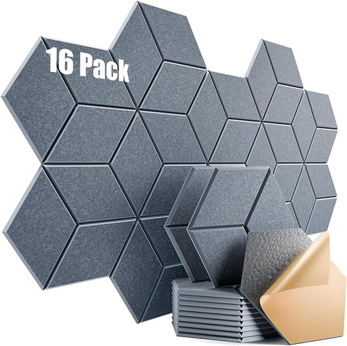 16 Pack Self-Adhesive Acoustic Panels 12" X 10" X 0.4" by Dailycooper